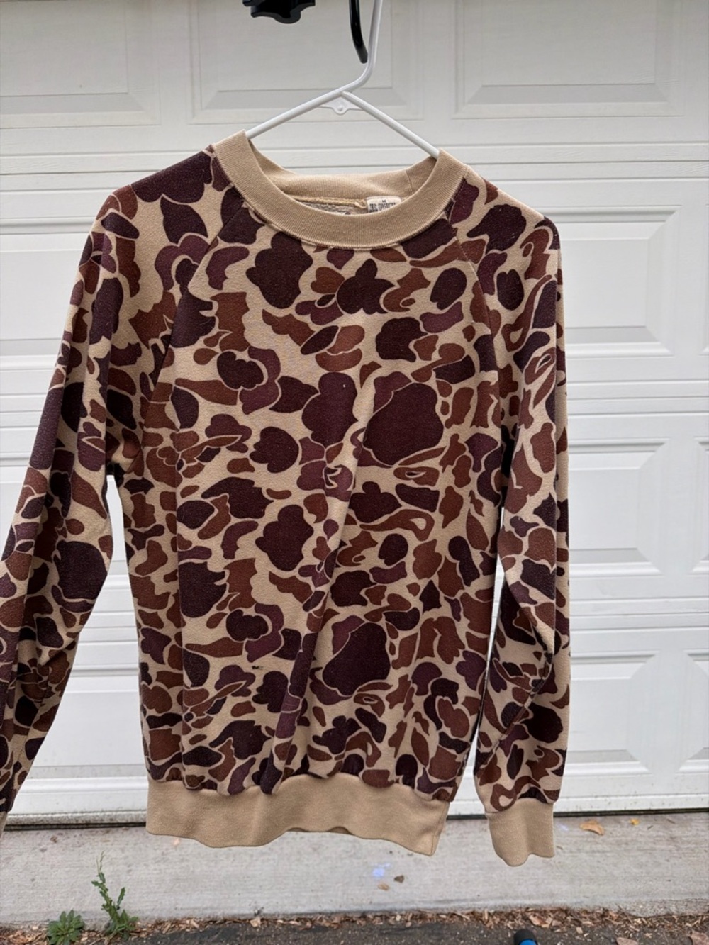 Duck Bay Crewneck Camo Pattern Sweatshirt - Brown/Tan